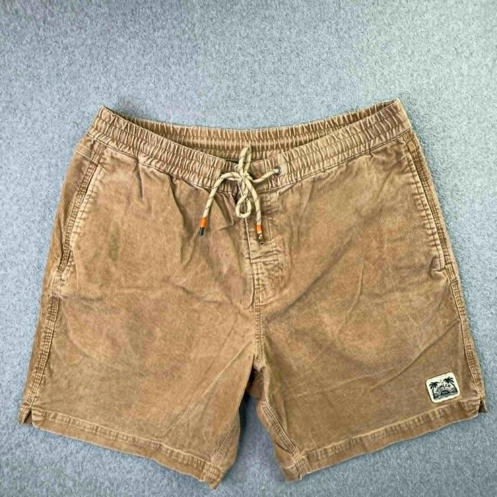Howler Bros Pressure Drop Cord Shorts Mens Sz 35 Khaki Drawstring Beach Casual